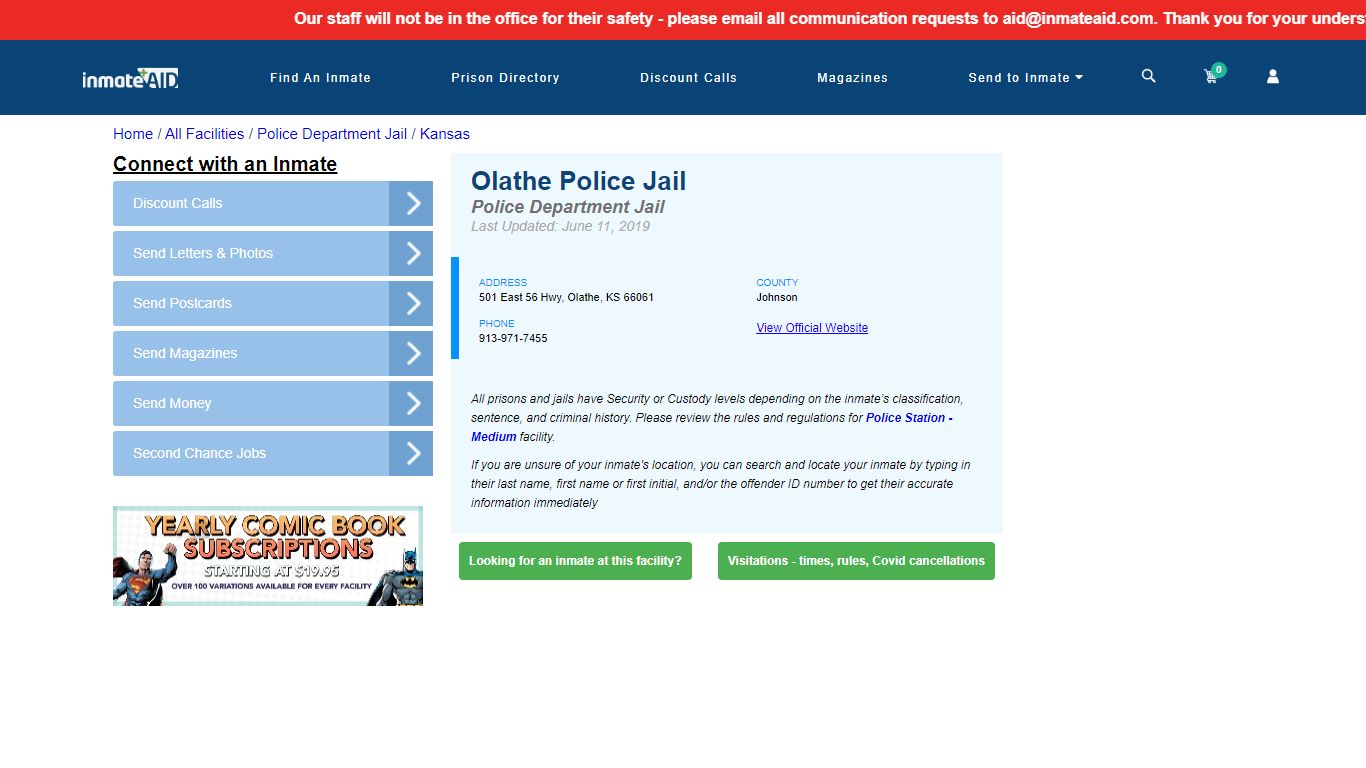Olathe Police Jail & Inmate Search - Olathe, KS