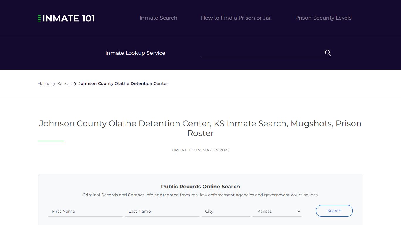 Johnson County Olathe Detention Center, KS Inmate Search ...
