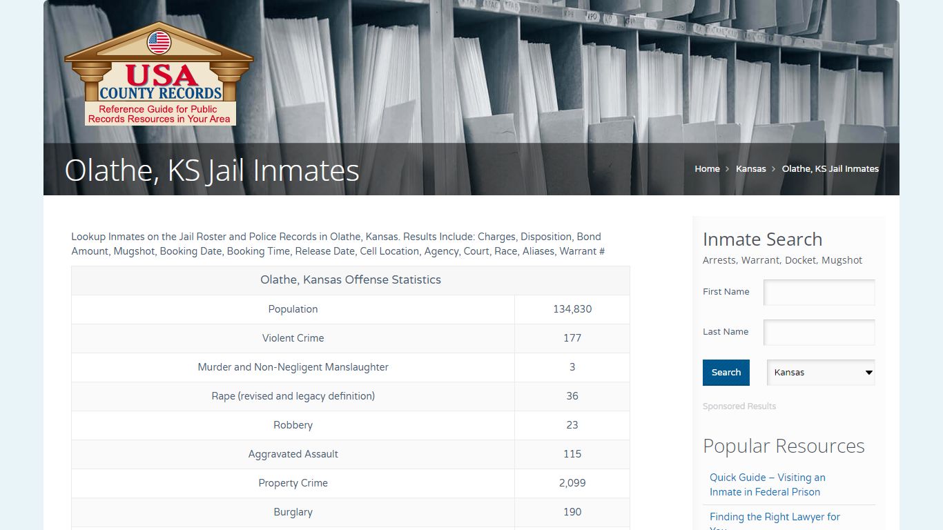 Olathe, KS Jail Inmates | Name Search